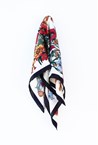 FLORAL SQUARE SCARF - navy multi
